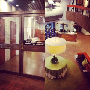 Detaljer fra Hanaholmen i Finland, et kultursenter for Sverige og Finland fra 1967. 